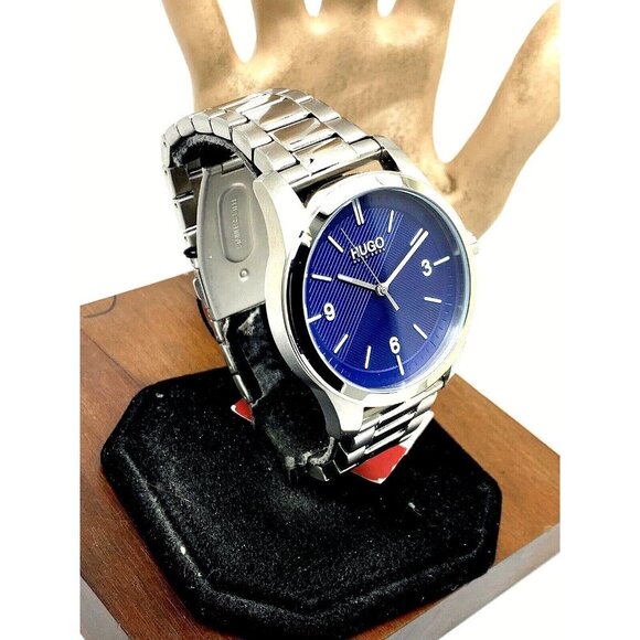 Hugo Boss Men's Watch 1530015 Quartz Blue Dial Silver Stainless Steel 44… - Picture 2 of 13